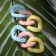 Earrings Plastic "Chain" gradient is mixed, colored