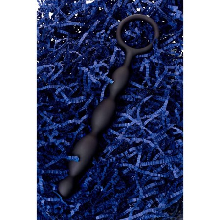 Anal chain Toyfa A-Toys S, silicone, black color, 19.5cm-8