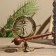 Carved "helm" double -sided, with a wooden pen 19x7.5x17.5 cm