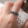 Ring "Night" spinning, color silver, 17 size