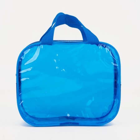 Cosmetic bag with lightning, with handles, blue color-1
