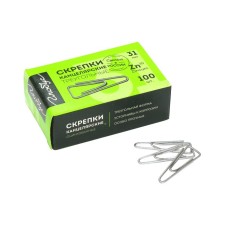Office clips Globus, 100 pcs., 31 mm, galvanized, with a bent edge