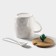 Ceramic mug with a wooden lid and spoon "Cactus", 380 ml, color mix