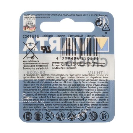 Battery lithium Varta, CR1616-1BL, 3V, blister, 1 pc.-1