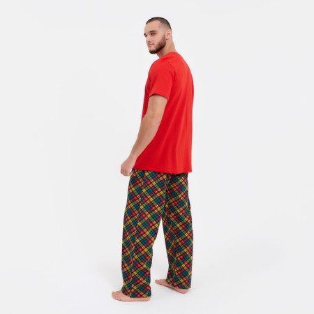 Male pajamas (foot/pants), red/cage, rr 46-1