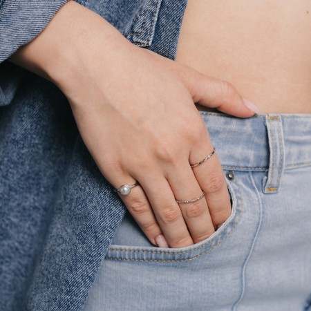 Ring set 5 pieces "perfect fingers" grace, white color in silver-3