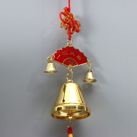 Bell Metal "Happy Way" with a brush 4.3x4.3x20 cm-2