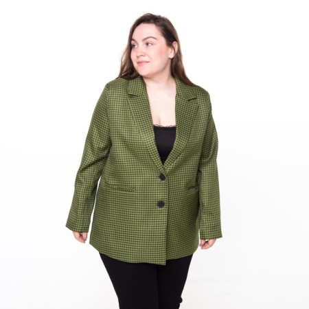 Female jacket, green color, goose foot, size 50