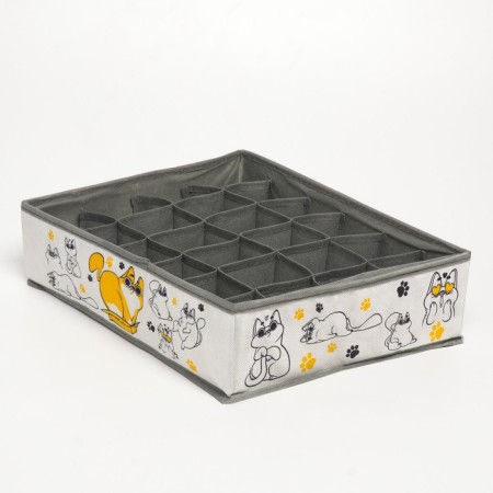 Organizer for storage, coffee for linen 24 cells "Cat", 35 x 30 x 10 cm.-3