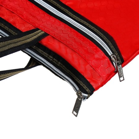 Portfolio with 1 department of Calligrata A4, textiles on lightning with handles, with pockets, red-2