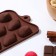 Form for chocolate of the “shells”, silicone, 22 × 10.5 × 1 cm, 15 cells (2.7 × 3.4 cm), brown color