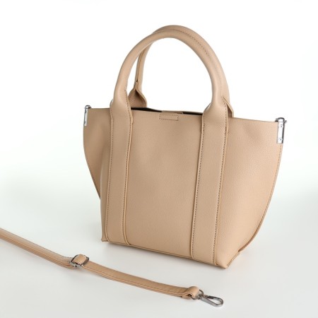 Bag Female Tout with zipper, beige color-8