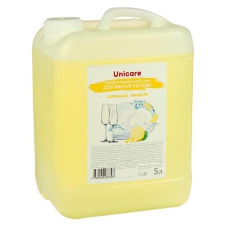 Concentrated gel for washing dishes Unicare "Juicy Lemon", 5 liters