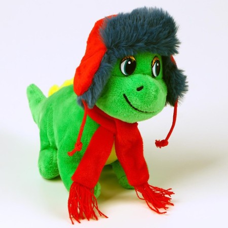 Soft toy "Dragon", in a hat-earmelon, 15 cm, green color