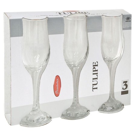 Set of glass glasses for champagne Tulipe, 200 ml, 3 pcs-3