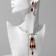 Set 2 objects: earrings, pendant "kaleidoscope", red-white color in gold, 48 cm