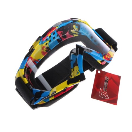 Glass-mask for motorcycle driving, transparent glass, bomber, OM-22-4