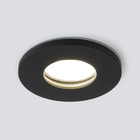Submissive moisture -proof lamp Elektrostandard, Flickr, 84x84x27 mm, GU10, black matte color