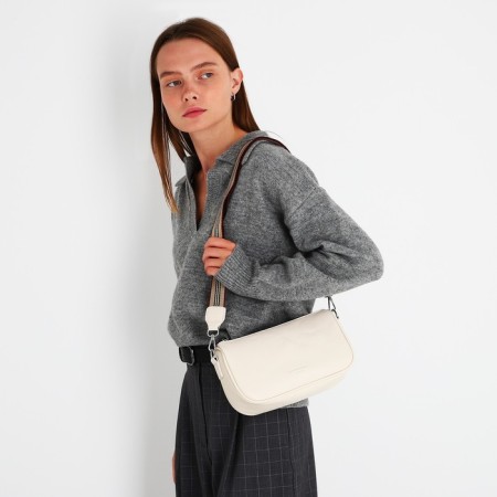 Bag Cross-Bodi with a zipper, white color-8