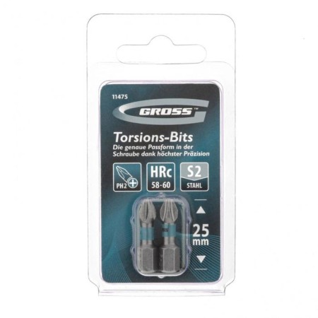Набор бит торсионных Gross 11475, сталь S2, PH2x25 мм, 1/4", 2 шт-2