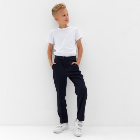 Pants for the boy Minaku: School Collection, dark blue color, height 158 ​​cm-4