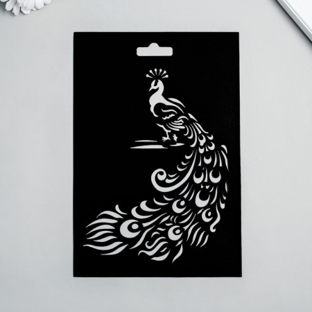 Plastic stencil "Peacock" 20x29cm