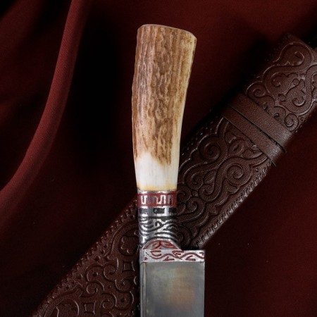 Knife Pchak Sharhon, handle from a horn of a small roar, a guard with an engraving-2