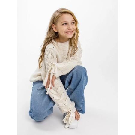 Свитер для девочки Amarobaby Knit Wear, рост 146 см, цвет белый-10