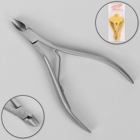 Manicure nippers, 10 cm, blade length - 7 mm, in a case, silver color-2