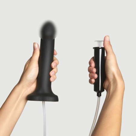 STRAP-ONE DILDO SEMI-REALISTIC Fallomitator with ejaculation function, black L, 18.2 cm-1