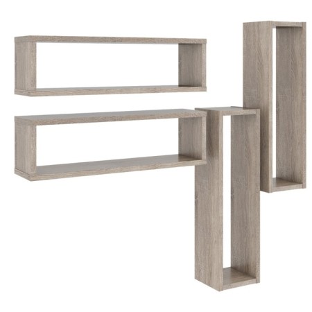 Set of hinged shelves, 4 pcs, color of the oak -shaped Truffel