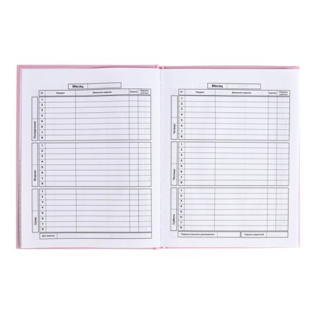 School diary for grades 1-11, "pink", covered paper cover, solid binding cardboard 7BC, matte lamination, universal cheat sheet, 48 sheets, block 65g/m2-6
