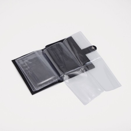 Cover for auto documents and passports, straps/fleet, black color-3