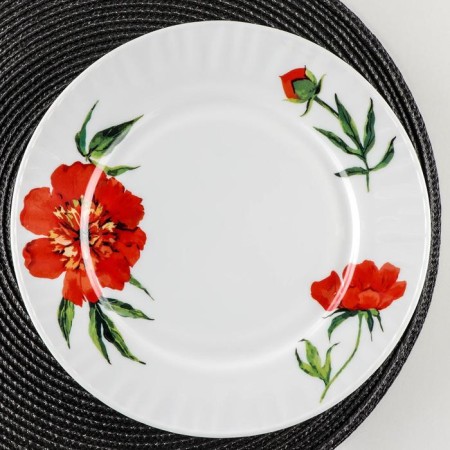 Bannet -dining lunch "velvet rose", d = 25 cm, glass ceramic, white color