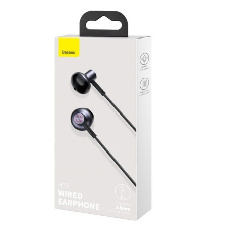 Headphones Baseus Encok H19, inserts, wired, jack 3.5 mm, black-9