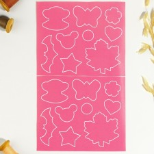 A set of curly patterns Assorted, adhesive, sheet 24.5 × 14.5 cm, 18 pcs, pink color