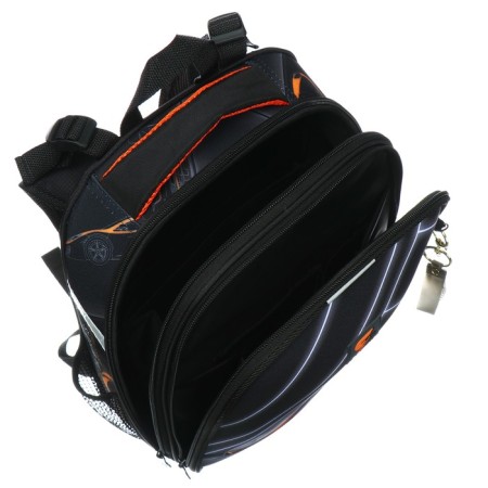 School backpack 38 x 30 x 16 cm, ergonomic back, stavia "speed", black-7