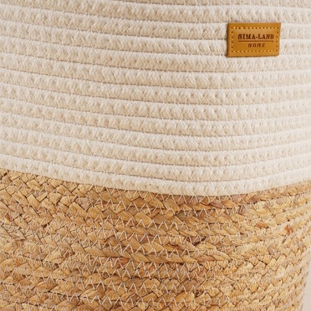 Belly basket wicker -round SL Home "Order", 35 × 40 cm, cotton, hyacinth-4