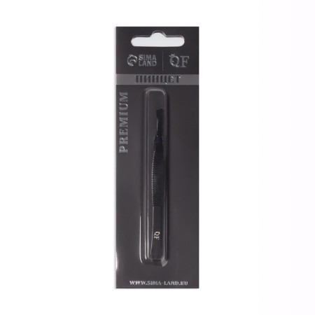 Pinzet "Premium" beveled, narrow, 9 × 0.6 cm, on the blist, black color-11