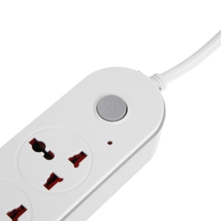 Extension cord Luazon Lighting, 3 sockets, 3 m, 10 A, 2200 W, 2x0.75 mm2, 3xUSB, with excavation, b-6