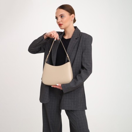 Female bag Textura, average size, beige color-9