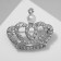 Brooch "Crown" monarch, white color in silver