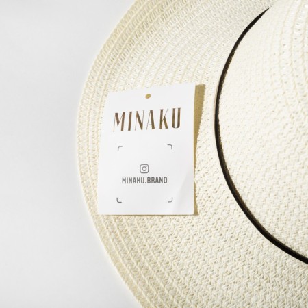 Women's hat with bowing minaku color white, rr 56-58-8