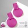 Earrings Metal "brightness" geometry, raspberry color