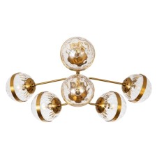 The chandelier on the rod is Arte Lamp Delacrua A7770PL-6PB, E14, 6x40 W, 85x85x35 cm, copper