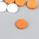 Beads for creativity wood "flat circle" set of 20 pcs white, orange 0.4x1.5x1.5 cm