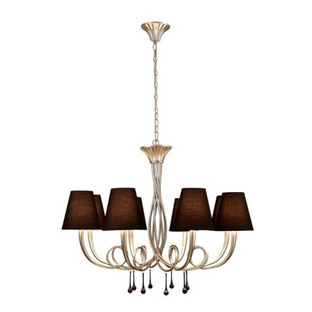 Suspended chandelier Mantra Paola, E14, 8x20W, 609 mm, matte silver color