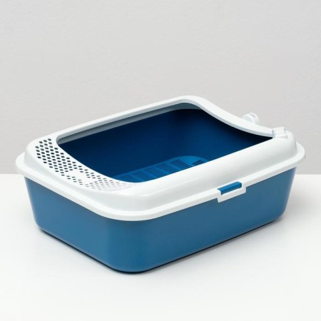 Sima toilet with an side + grid + scoop 30 x 39 x 13.5 cm Blue Fix-2