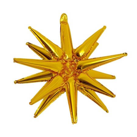 Foil ball 21 "Volumetric stars", gold-1