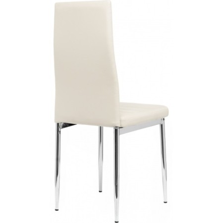 Stool on the metal frame DC2-001 Metal/Eco-leather, chrome/beige 41x45x96 cm-3
